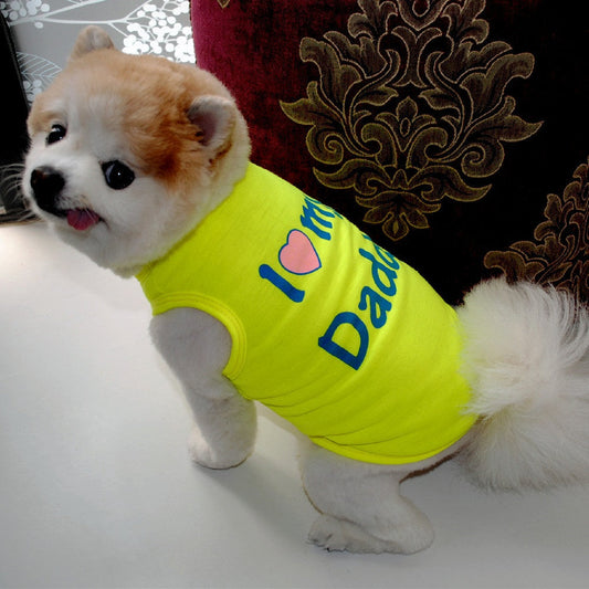 KFX-6456125 Classic Pet Vest with Love Themes for Dogs in Various Colors and Sizes