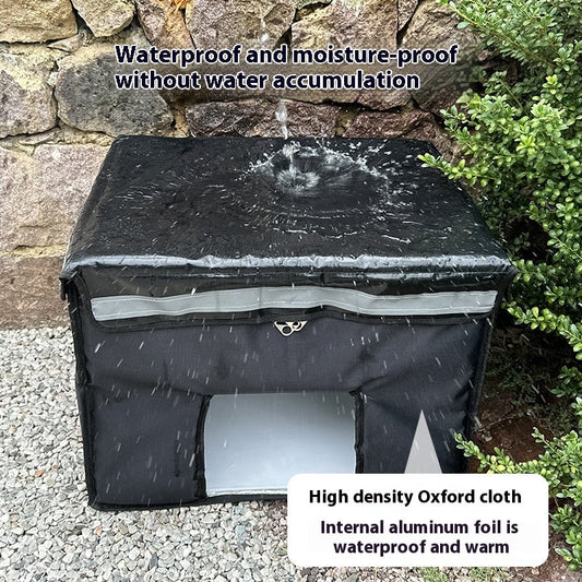 KFX-6466109 Waterproof Outdoor Cat Nest for All Seasons - XL Thickened Cat Bed with Stable Frame