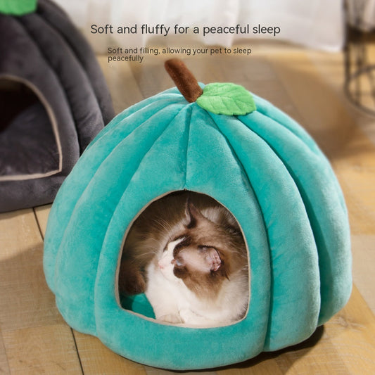 KFX-6471869 Semi-Enclosed Nest for Dogs and Cats in Orange, Peacock Blue, and Dark Gray - Small and Large Sizes Available