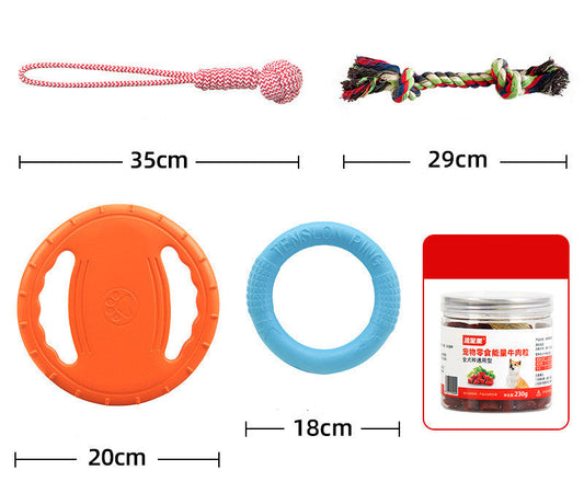 KFX-6478397 Dog Training Anti-Bite Set with Interactive Bite Rings and Thickened Beef Cubes