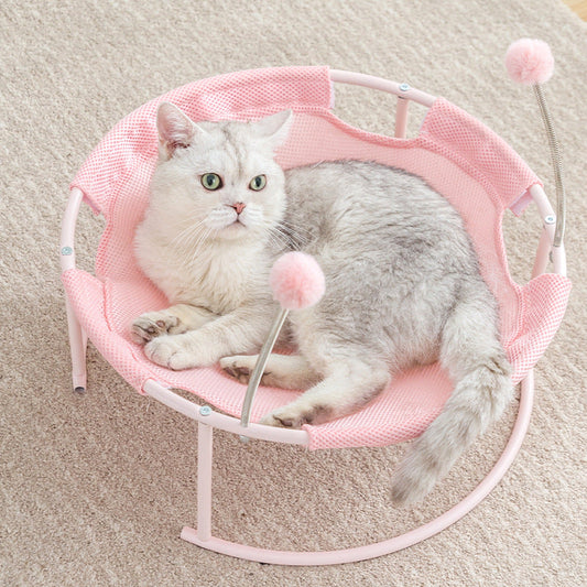 KFX-6484925 Cozy Plush Cat Bed Hammock with Soft Mattress for Kittens - Lightweight & Washable
