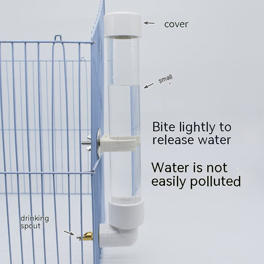 KFX-6489149 Automatic Parrot Water Fountain Dispenser 130ml - Pet Hanging Drinking Bottle for Rabbits