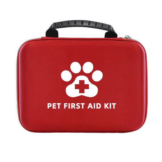 KFX-6495293 Portable Pet First Aid Kit - Emergency Wound Treatment Storage Bag Set for Cats and Dogs, 101 Pieces, Red