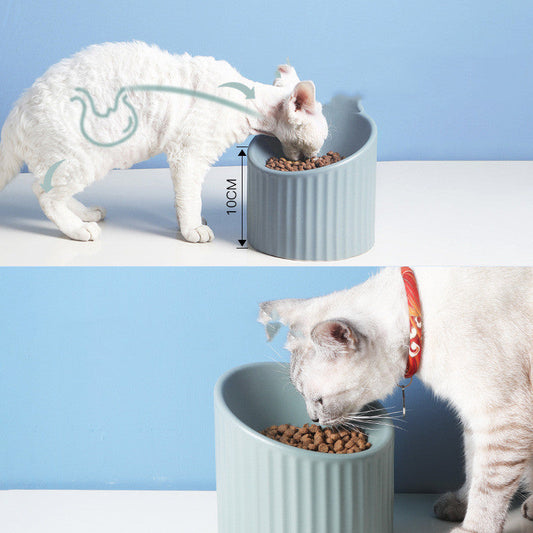 KFX-6510525 Ceramic Cat Bowl for Elderly Pets – Ideal for Tea Drinking