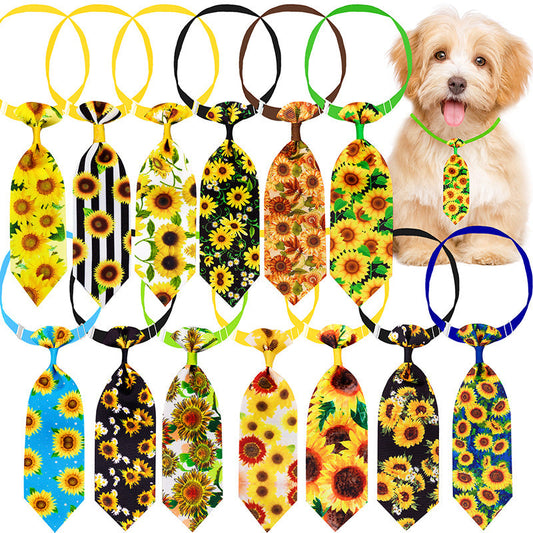 KFX-6518333 Sunflower Pet Tie Collar Decoration in Various Designs and Colors