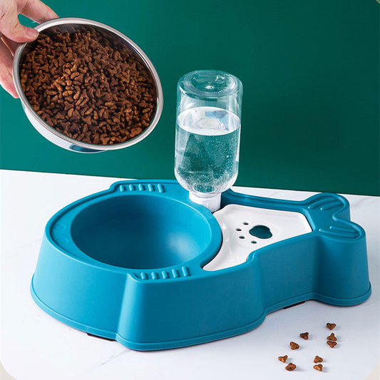 KFX-6527805 Pet 2-in-1 Automatic Drinking Bowl with Moisture Proof Design - Eco-Friendly PP Material in Blue, Pink or Green