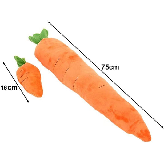 KFX-6529085 Soft Squeaky Carrot-Shaped Plush Toy for Dogs - Bite-Resistant & Comfortable
