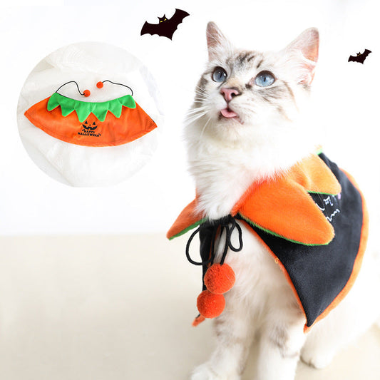 KFX-6529213 Halloween Pet Costume with Pumpkin Cloak, Bat Wings, and Demon Vest Options