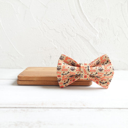 KFX-6533437 Adjustable Halloween Cat Collar with Bowknot and Circle Design in Multiple Sizes