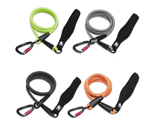 KFX-6537149 Durable Dog Walking Rope - Available in Orange, Light Green, Gray, and Black, 180cm Length with Comfortable Grips