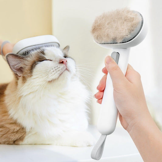 KFX-6538941 One-Button Cat Hair Comb Cleaner in White