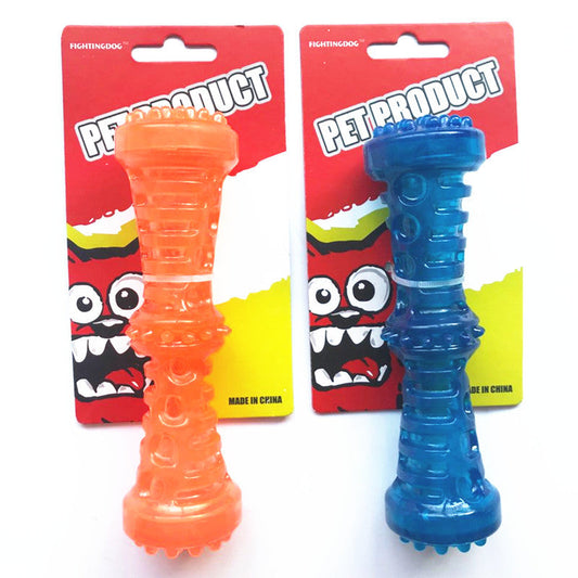 KFX-6549693 TPR Sounding Molar Stick Pet Toy in Peacock Blue & Orange - Small & Large Sizes Available