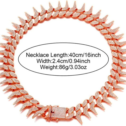KFX-6551485 Plaid Diamond Pet Neckband Necklace in Gold, Silver, and Rose Gold - Multiple Sizes Available