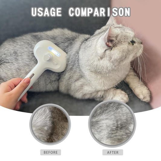 KFX-6577341 Spray Cat Brush with Water Tank for Effective Shedding and Pet Hair Removal