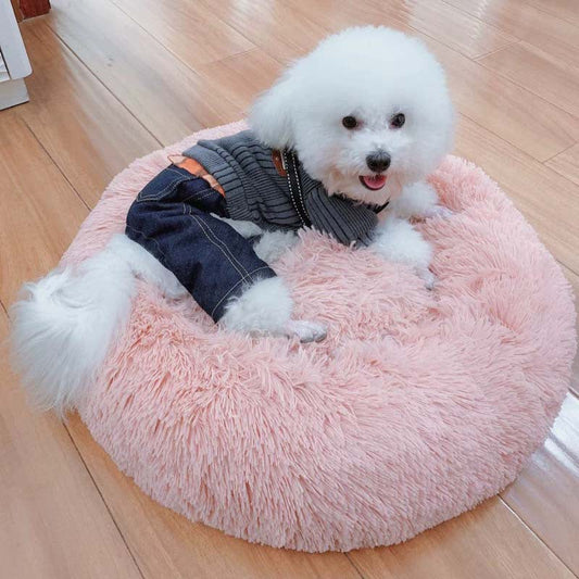 KFX-6579901 Cozy Plush Round Deep Sleep Cat Nest for Autumn & Winter - Multiple Colors & Sizes Available