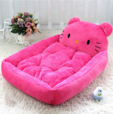 KFX-6585661 Removable Washable Teddy Cartoon Pet Nest for Large Dogs – Comfortable Dog Bed Mat in Various Sizes