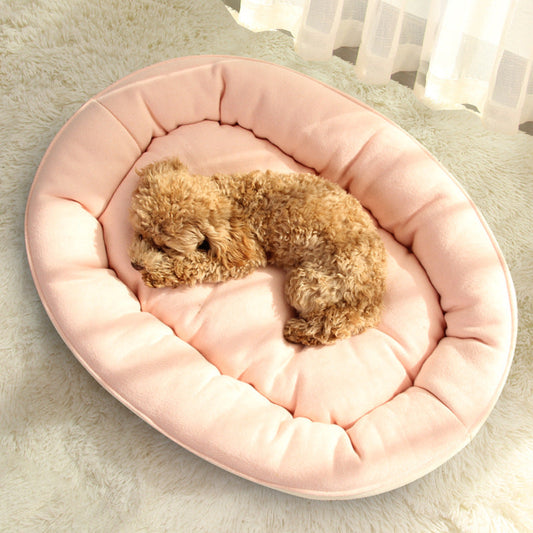KFX-6591421 Thickened Round Plush Pet Basin in Green, Pink, Gray, Navy Blue - Small & Large Sizes Available