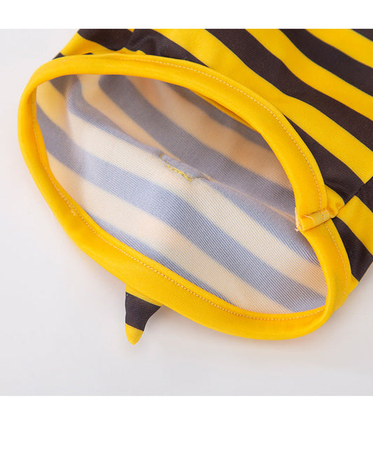 KFX-6593725 Bee Shape Dog Swimsuit with Suspenders – Fun Summer Swimwear for Small Dogs