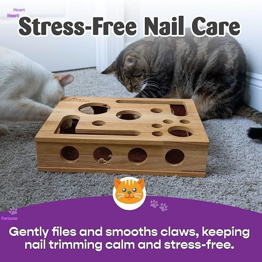 KFX-6594621 Solid Wood Square Maze Cat Toy for Interactive Play and Enrichment