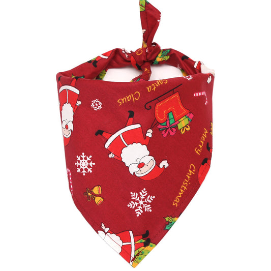 KFX-6605245 Christmas Cotton Triangle Pet Scarf Bib for Dogs and Cats