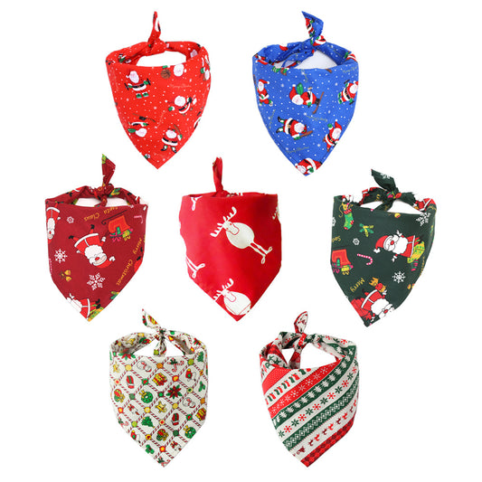 KFX-6605245 Christmas Cotton Triangle Pet Scarf Bib for Dogs and Cats