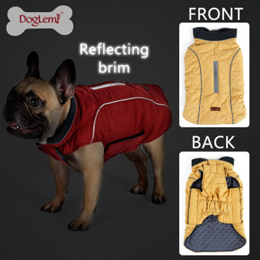 KFX-6607037 Pet Thermal Jacket Vest - Water-Resistant, Reflective, Warmth-Enhancing Design with Neck Collar