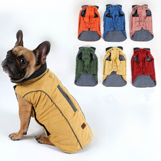 KFX-6607037 Pet Thermal Jacket Vest - Water-Resistant, Reflective, Warmth-Enhancing Design with Neck Collar