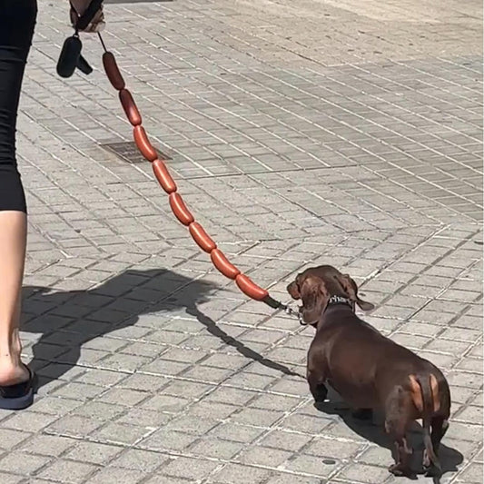 KFX-6615869 Brown Sausage Rope Toy for Dogs and Cats, 108cm Long, Durable Handheld Design