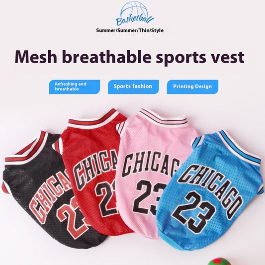 KFX-6619965 Basketball Style Mesh Summer Vest for Dogs - Available in Multiple Colors and Sizes
