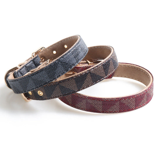 KFX-6622141 Exquisite PU Leather Dog Collar in Multiple Colors and Sizes