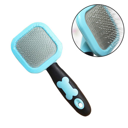 KFX-6637245 Pet Grooming Brush for Dogs and Cats with Comfort Grip, Rotatable Slicker Design, Long and Short Hair Suitable, Blue/Pink