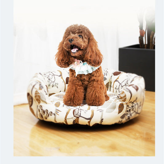 KFX-6639677 All-Seasons Dog Kennel Mat for Small to Large Breeds with Comfortable Backrest