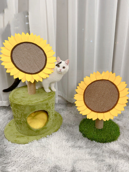 KFX-6647357 Large Cat Scratching Board and Nest - Natural Sisal with Plush, Felt, and Composite Materials