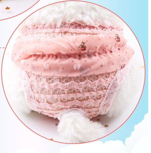 KFX-6653501 Denim Chiffon Physiological Pants for Small and Medium Female Dogs - Pink