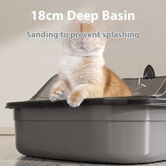 KFX-6658877 Oversized Anti-Splash Litter Box with High Fence - Extra Large Cat Toilet in Multiple Colors