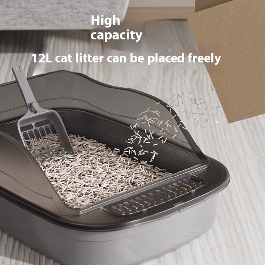 KFX-6658877 Oversized Anti-Splash Litter Box with High Fence - Extra Large Cat Toilet in Multiple Colors