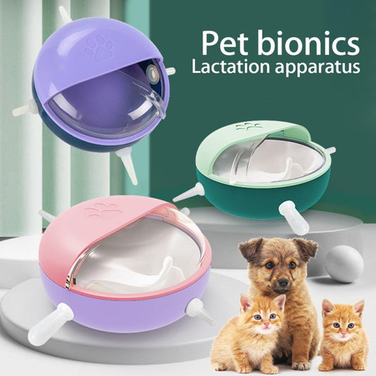 KFX-6665917 Kitten and Puppy Milk Feeder with 4 Teats - Safe Breastfeeding Bowl for Small Pets