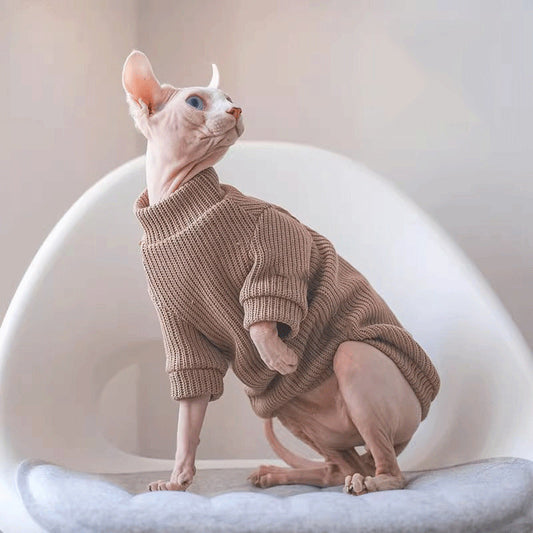 KFX-6666429 Soft and Stylish Moisture-Proof Pet Sweater in Light Brown - Comfortable Fit for All Sizes