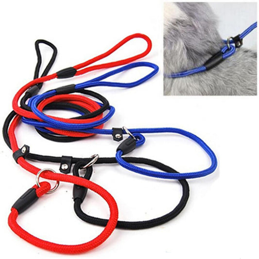KFX-6668221 Nylon Solid Color Dog Leash - 130 cm Length, Available in Blue, Black, and Red