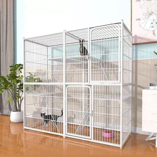 KFX-6668477 Super Large Indoor Cat Cage Villa - Three-Layer Double Layer Cat House with Expansive Free Space