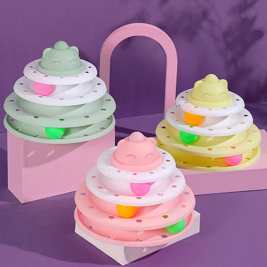 KFX-6675005 Interactive Cat Self-Hi Track Amusement Plate Educational Toy - Various Colors Available