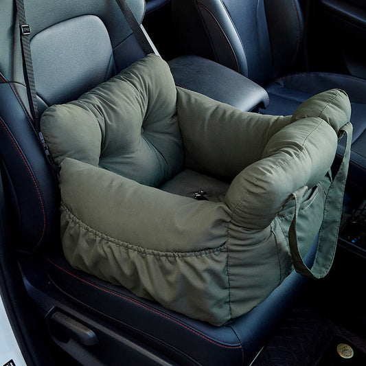 KFX-6676413 Pet Car Safety Seat Bed for Dogs and Cats – Multifunctional Driving Companion in Green