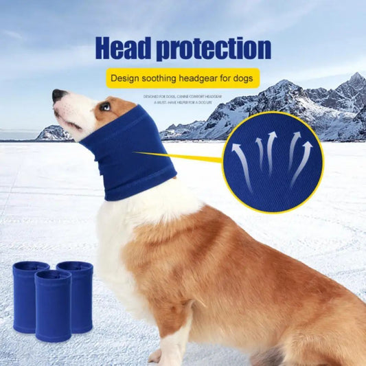 KFX-6693053 Comfortable Adjustable Dog Earmuff Scarf for Noise Reduction and Anxiety Relief - Soft Polyester Material