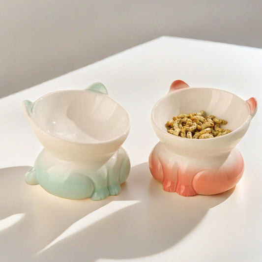 KFX-6697405 Ceramic Pet Bowl for Cats and Dogs - Stylish Water and Food Basin