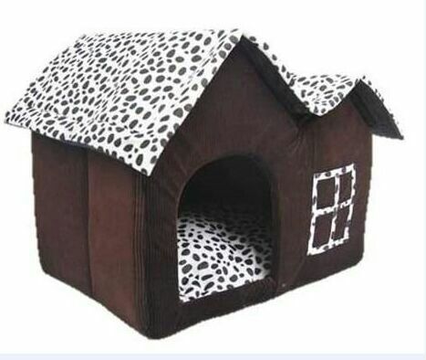 KFX-6701245 Cozy Double-Crest Dog Kennel with Soft Corduroy Fabric and Thick Sponge Mat