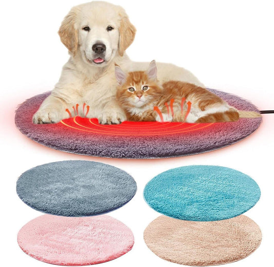 KFX-6703037 Electric Pet Heating Blanket - Waterproof Leather & Plush Cloth, USB Powered, Ideal for Small Dogs and Cats