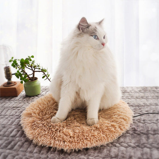 KFX-6703037 Electric Pet Heating Blanket - Waterproof Leather & Plush Cloth, USB Powered, Ideal for Small Dogs and Cats