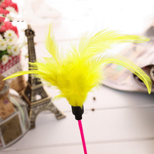KFX-6710717 Feathered Cat Tumbler Toy with Plastic Rod - Fun and Engaging for Cats