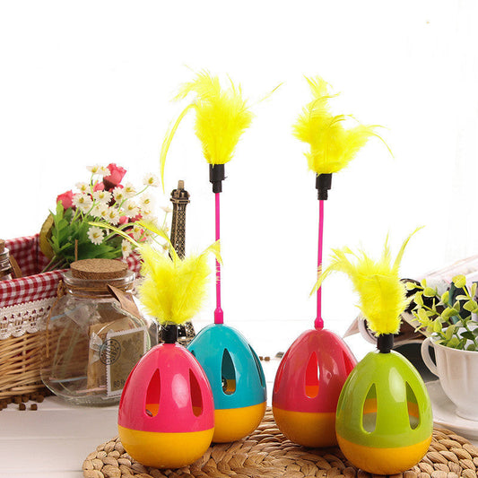 KFX-6710717 Feathered Cat Tumbler Toy with Plastic Rod - Fun and Engaging for Cats
