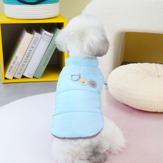 KFX-6711357 Cotton Dog Vest for Winter - Available in Blue, Khaki, and Purple, Sizes S to XXL